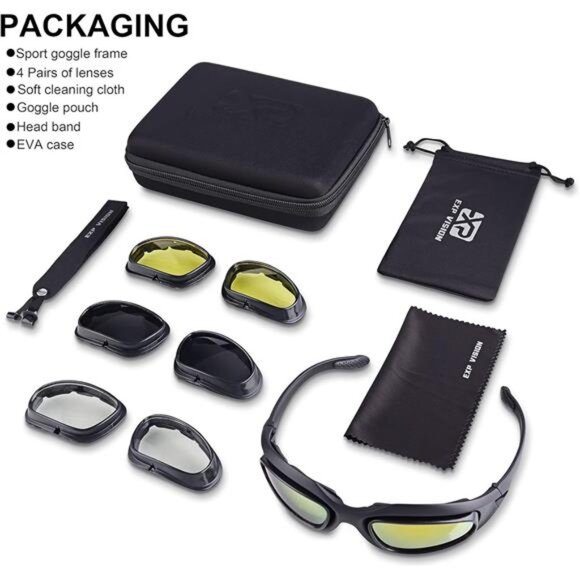 Polarized Motorcycle Riding Goggles, Windproof Cycling Glasses UV400 Outdoor - Picture 7 of 8